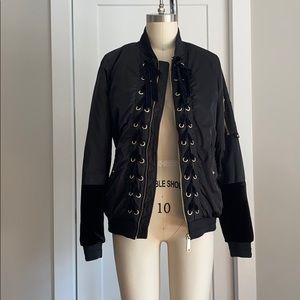 Sam Edelman bomber jacket with lace up details